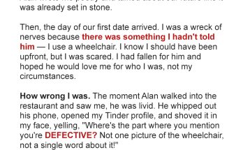 Man Comes on a First Date and Sees the Woman Is Disabled – Story of the Day