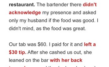 I Left the Bartender a 50% Tip but She Thanked Only My Husband