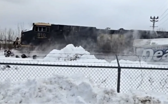 Pennsylvania train slams into milk truck, video shows