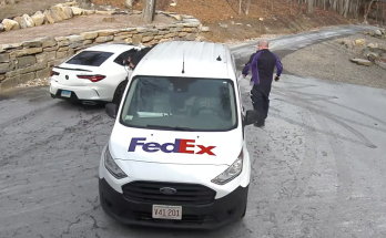 Wild video shows thief brazenly rip package right out of FedEx driver's arms in Massachusetts robbery