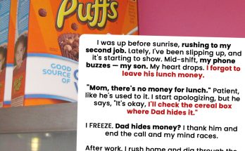 I Forgot to Leave Lunch Money for My Son, but He Said, 'Don't Worry, Mom. I'll Look in the Cereal Box Where Dad Hides It'