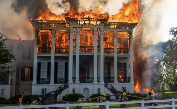 America's largest remaining antebellum mansion burns down in devastating fire