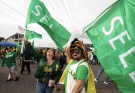 Athletics fan confronted by security for wearing 'SELL' t-shirt caught on live broadcast
