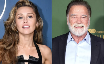 Miley Cyrus Lays on Ex Patrick Schwarzenegger’s Dad Arnold's Hollywood Walk of Fame Star in New Album Film